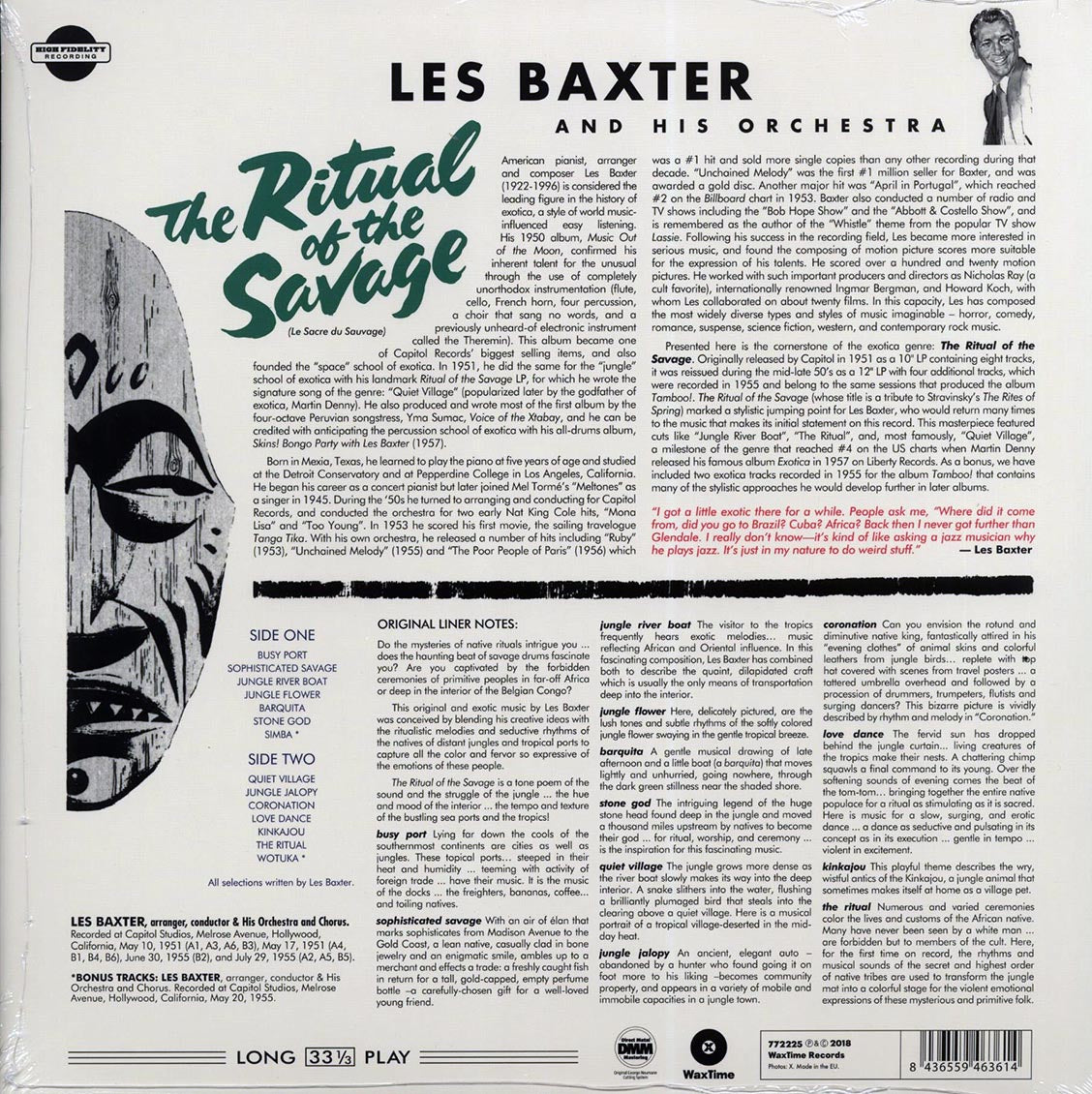 Les Baxter & His Orchestra - Ritual Of The Savage (Le Sacre Du Sauvage) (+ 3 bonus tracks) (DMM) (ltd. ed.) (180g) (High-Def VV) [New Vinyl Record LP]