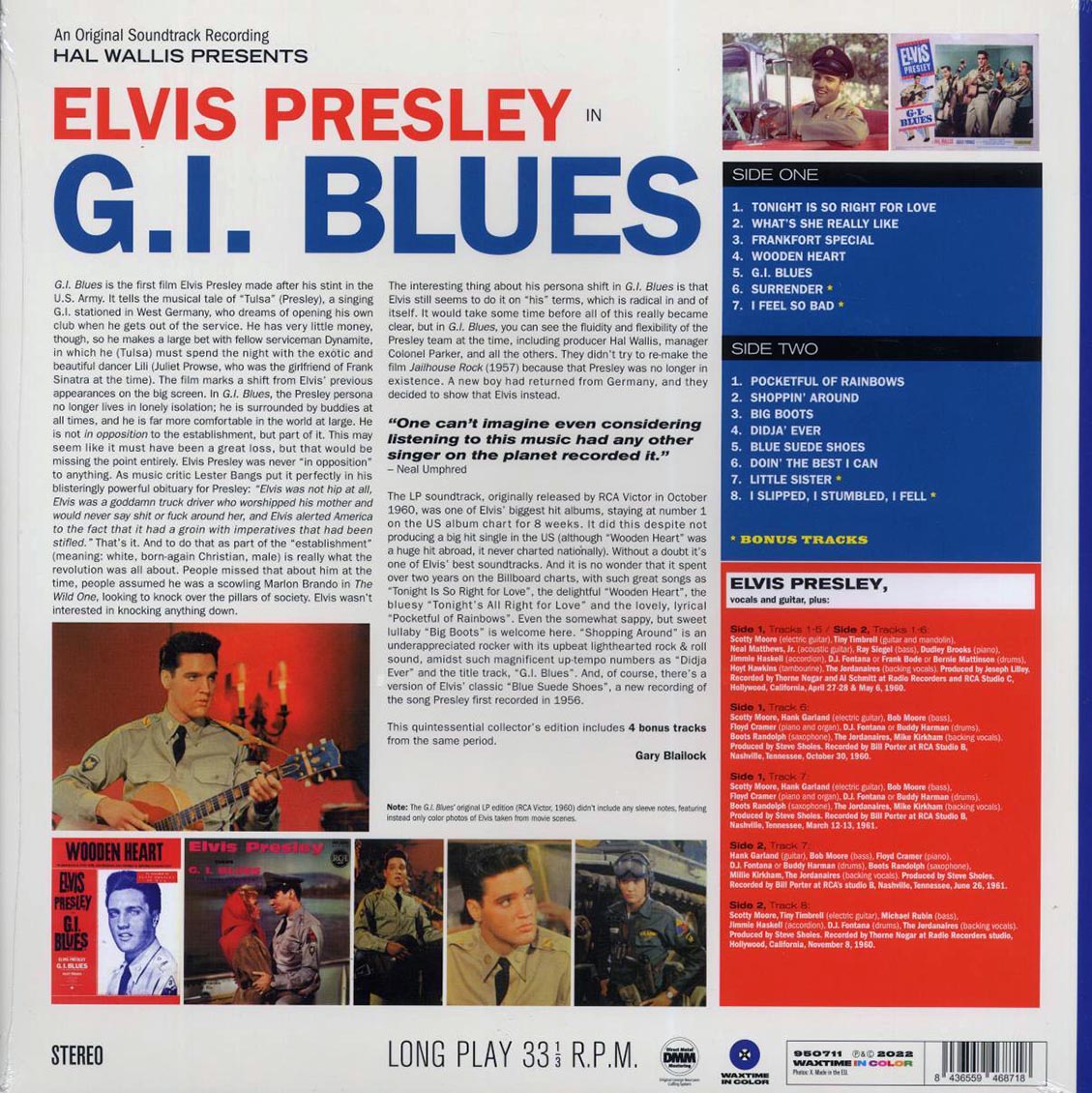 Elvis Presley - GI Blues (+4 bonus tracks) (ltd. ed.) (180g) (blue vinyl) [New Vinyl Record LP]