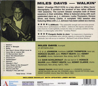 The Miles Davis Quintet, The Miles Davis Sextet - Walkin' [New] [New CD]