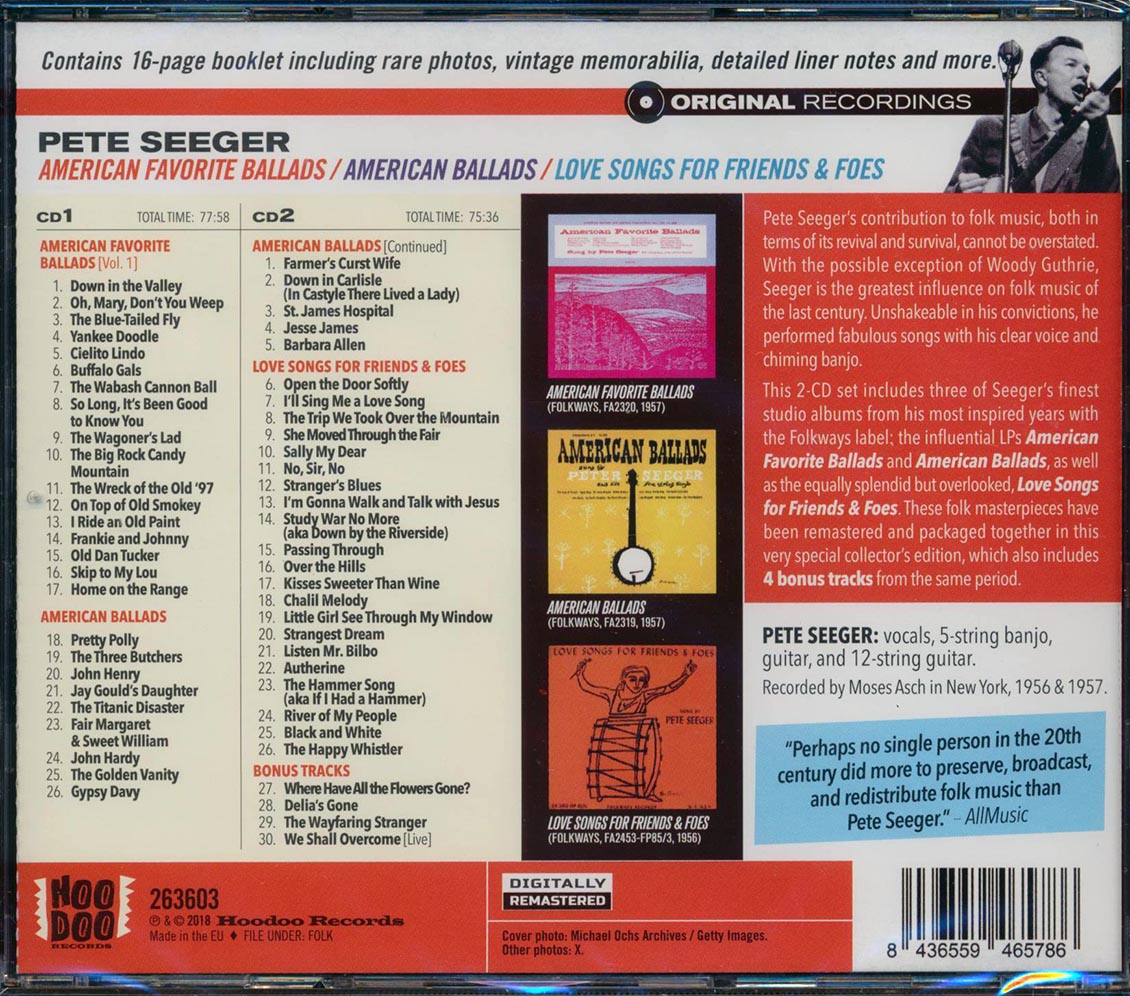Pete Seeger - American Favorite Ballads (3 albums on 2 CDs) (56 tracks) (2xCD) (incl. 16-page booklet) (remastered) [New CD]