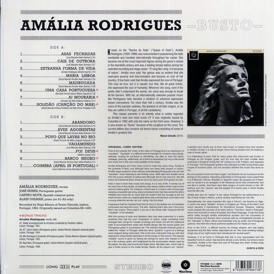 Amalia Rodrigues - Busto (+6 bonus tracks) (ltd. ed.) (180g) [New Vinyl Record LP]