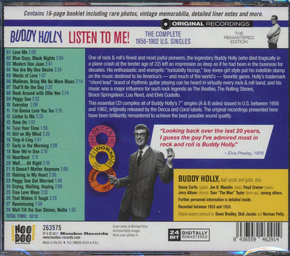 Buddy Holly - Listen To Me! The Complete 1956-1962 US Singles (28 tracks) (incl. 16-page booklet) (24-bit mastering) (remastered) [New CD]