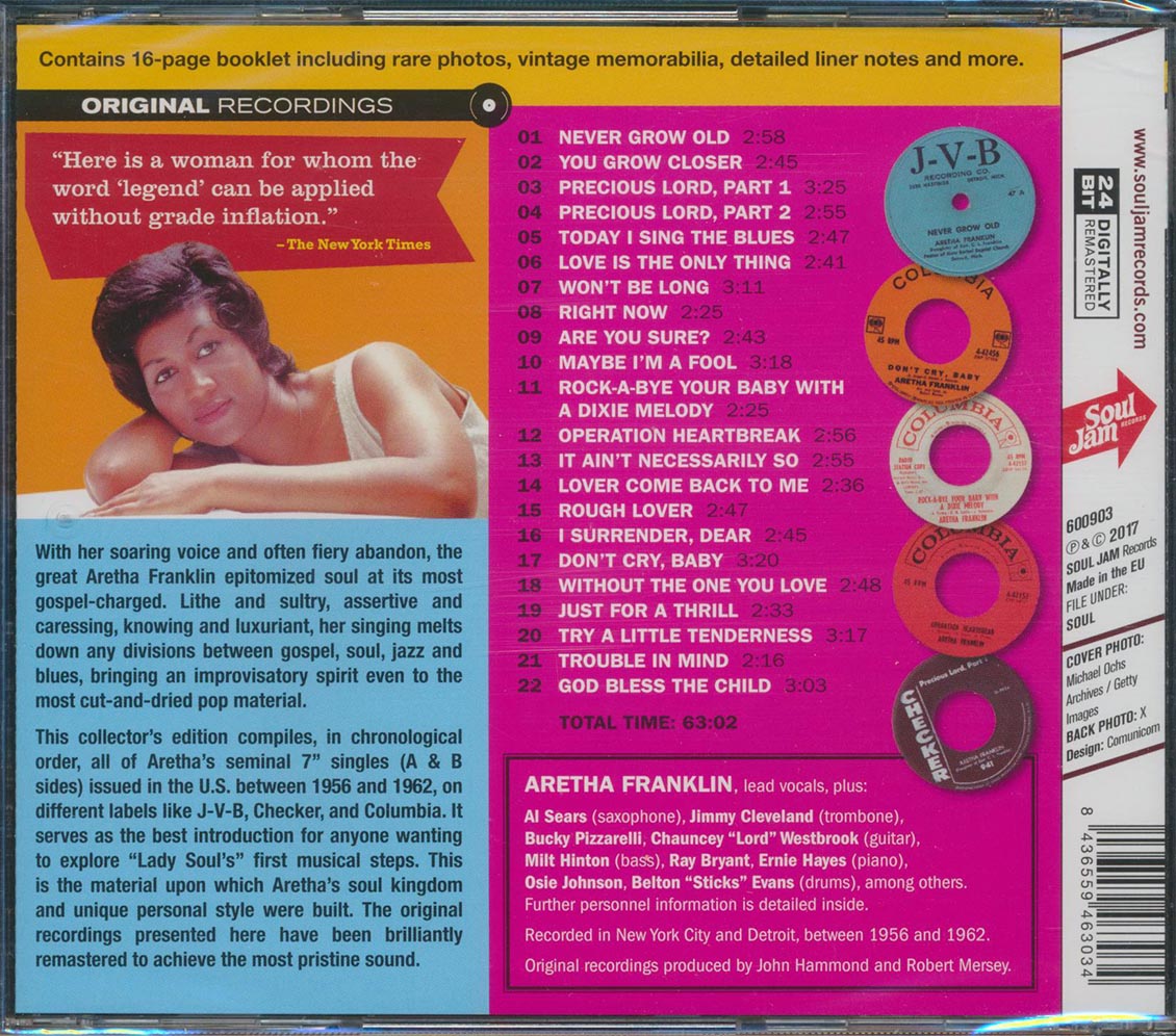 Aretha Franklin - The Complete 1956-1962 Singles: Operation Heartbreak (22 tracks) (incl. 16-page booklet) (24-bit mastering) (remastered) [New CD]