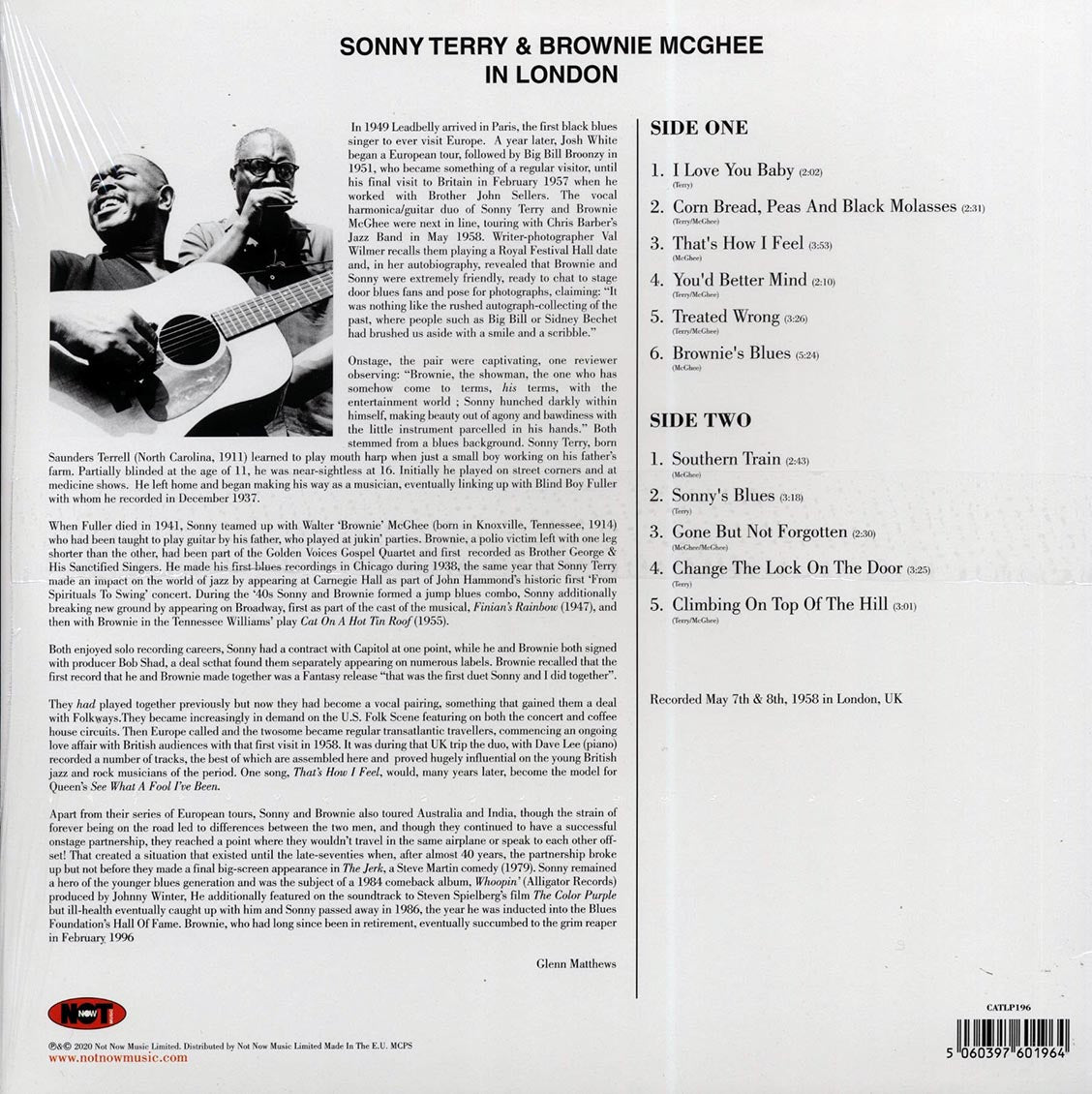Sonny Terry & Brownie McGhee - In London [2020 Reissue 180G] [New Vinyl Record LP]