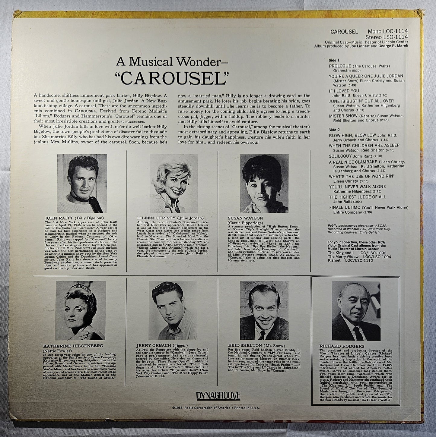 Carousel (An Original Cast Album) [1965 Used Vinyl Record LP]