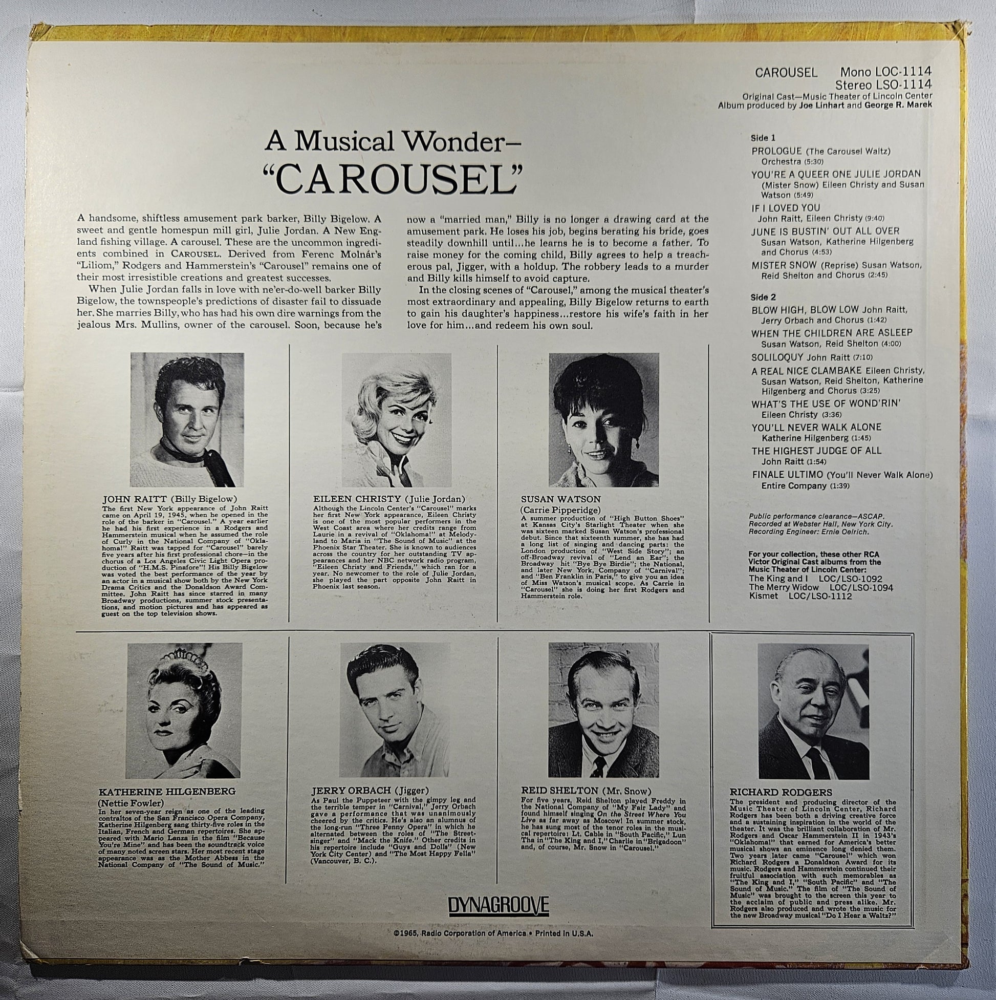 Carousel (An Original Cast Album) [1965 Used Vinyl Record LP]