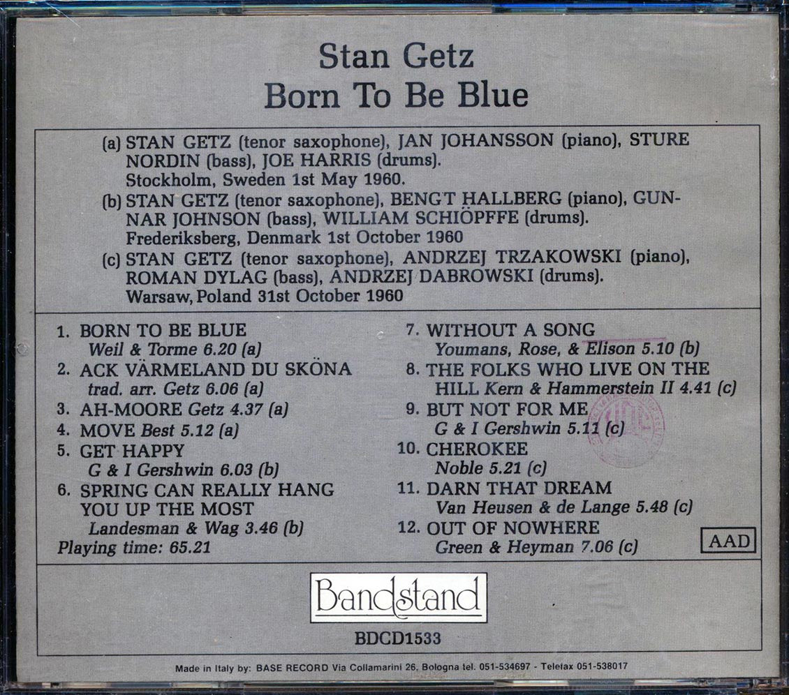 Stan Getz - Born to Be Blue [1992 Compilation] [New CD]