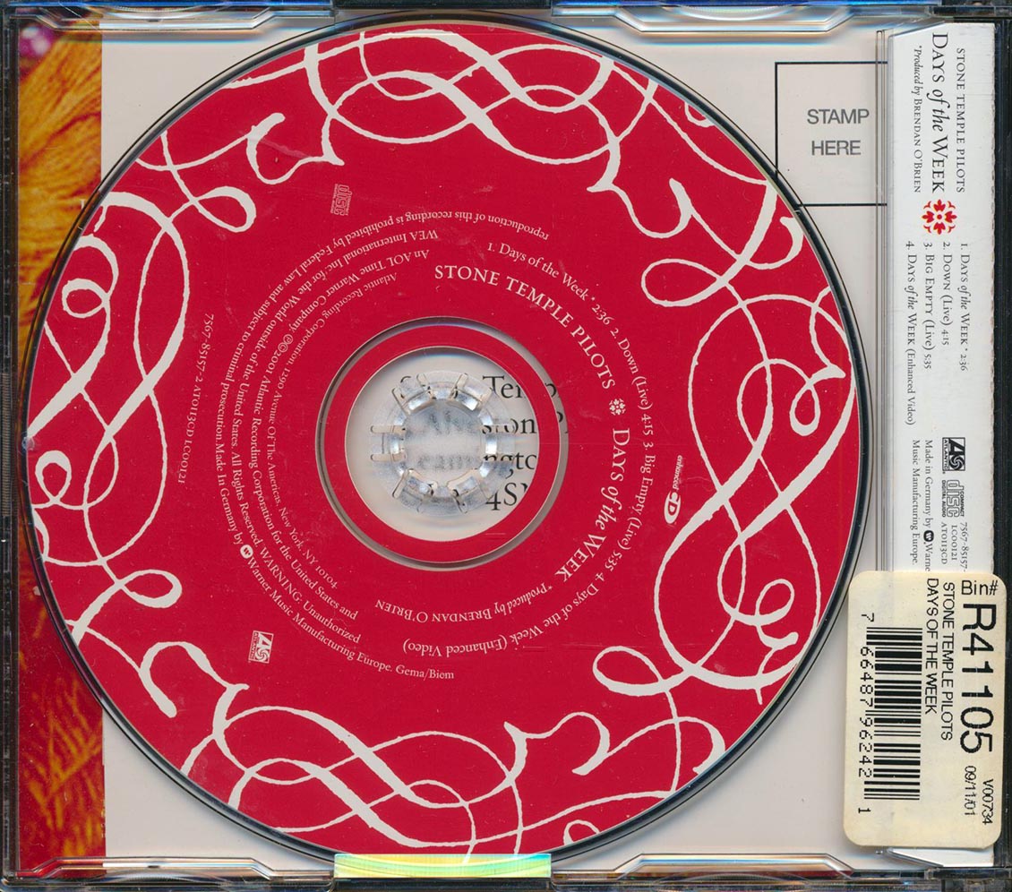 Stone Temple Pilots - Days of the Week [2001 New CD Single]