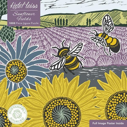 Sunflower Fields by Kate Heiss 1000 Piece Jigsaw Puzzle Flame Tree