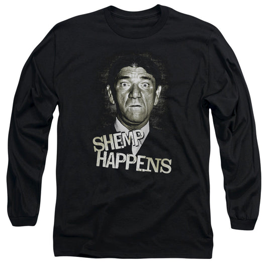 Three Stooges Shemp Happens Mens Long Sleeve Shirt Black Officially Licensed