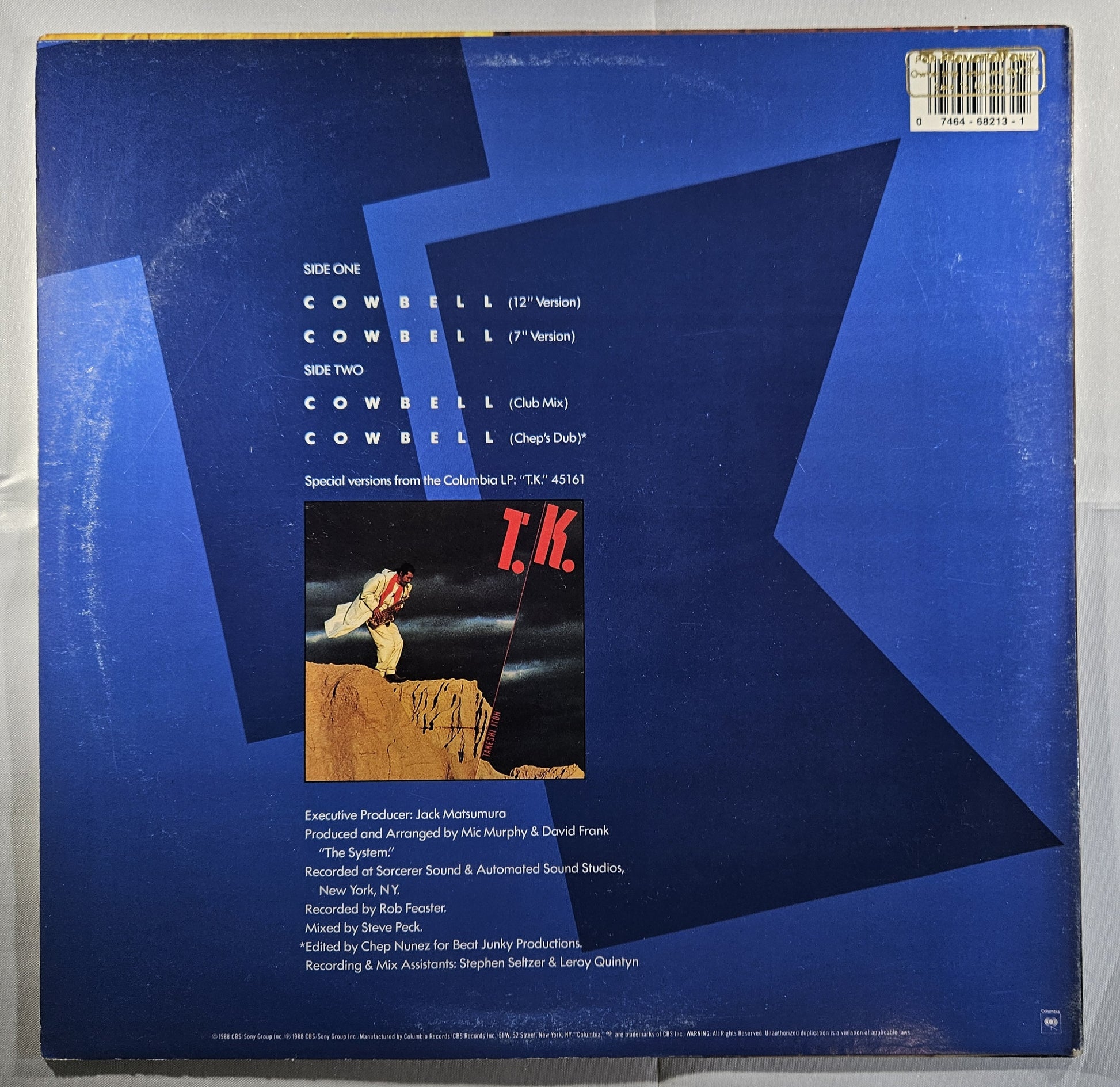 Takeshi Itoh - Cowbell [1988 Promo] [Used Vinyl Record 12" Single]