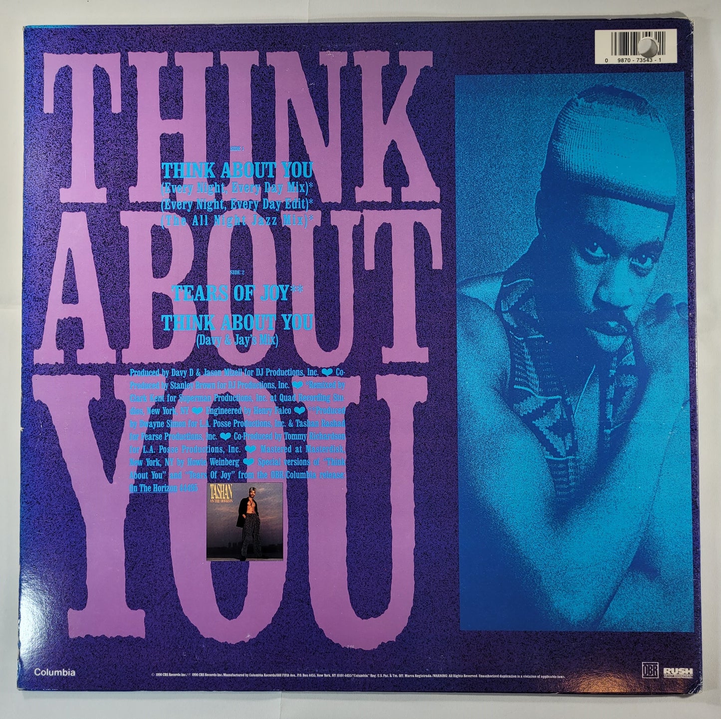 Tashan - Think About You [1990 Used Vinyl Record 12" Single]