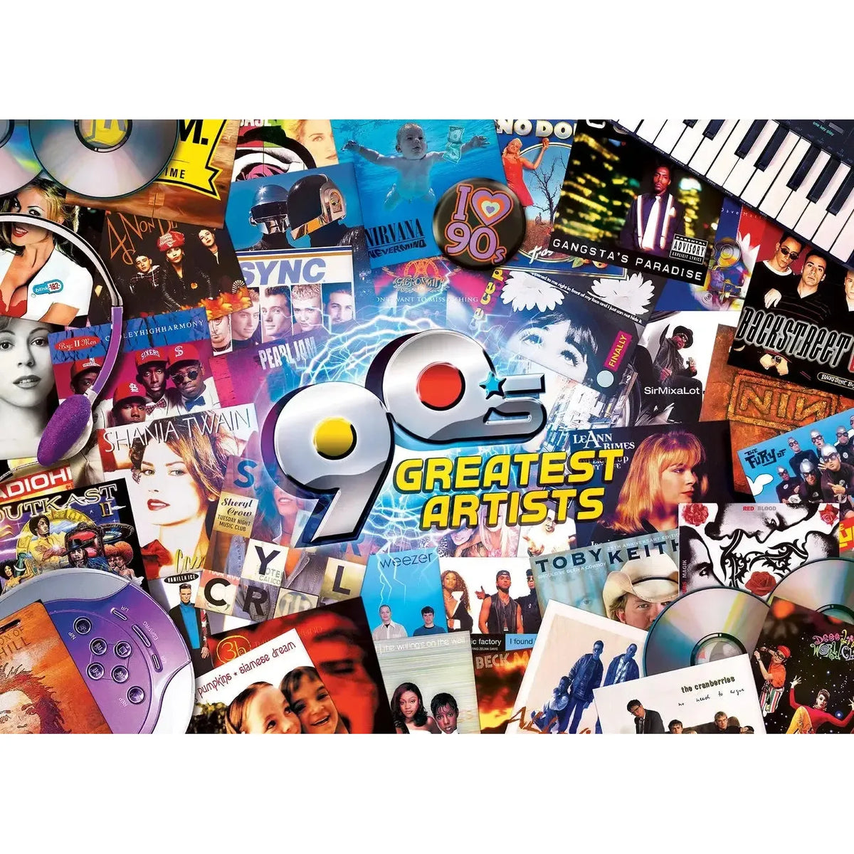 The 90's Greatest Hits Artists 1000 Piece Jigsaw Puzzle MasterPieces