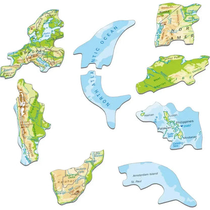 The World Topographic Map 80 Piece Tray Jigsaw Puzzle Larsen