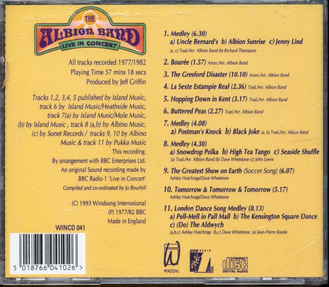The Albion Band - Live in Concert [1993 New CD]