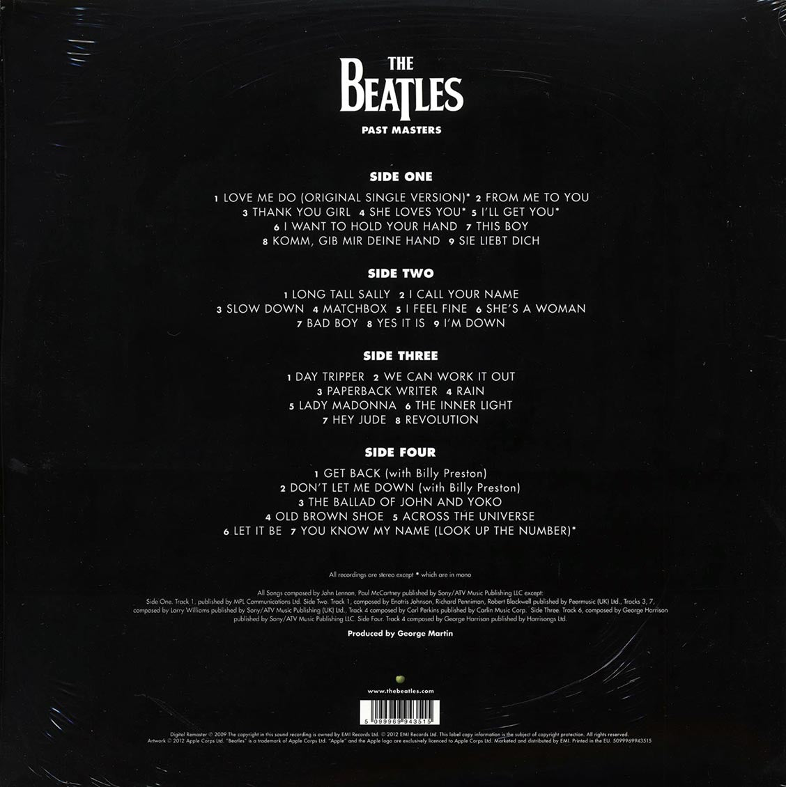 The Beatles - Past Masters [2012 Reissue Remastered 180G] [New Double Vinyl Record LP]