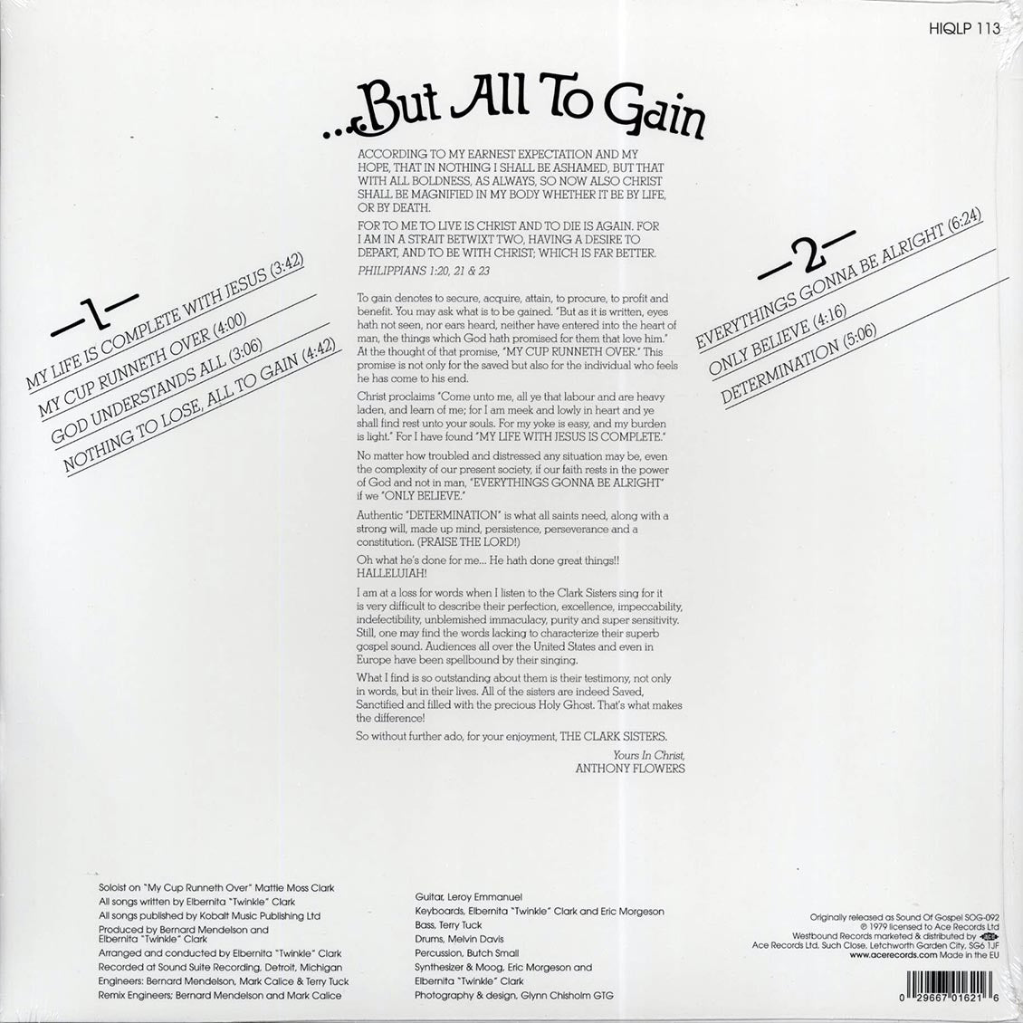 The Clark Sisters - He Gave Me Nothing To Lose...But All to Gain [2023 Reissue] [New Vinyl Record LP]