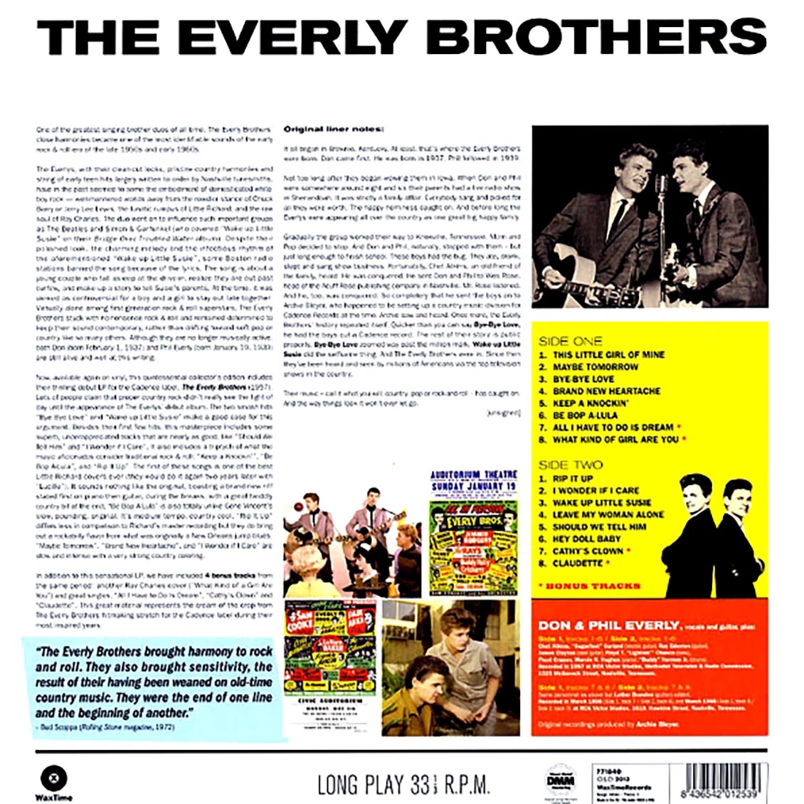 The Everly Brothers - The Everly Brothers [2013 Reissue 180G DMM] [New Vinyl Record LP]