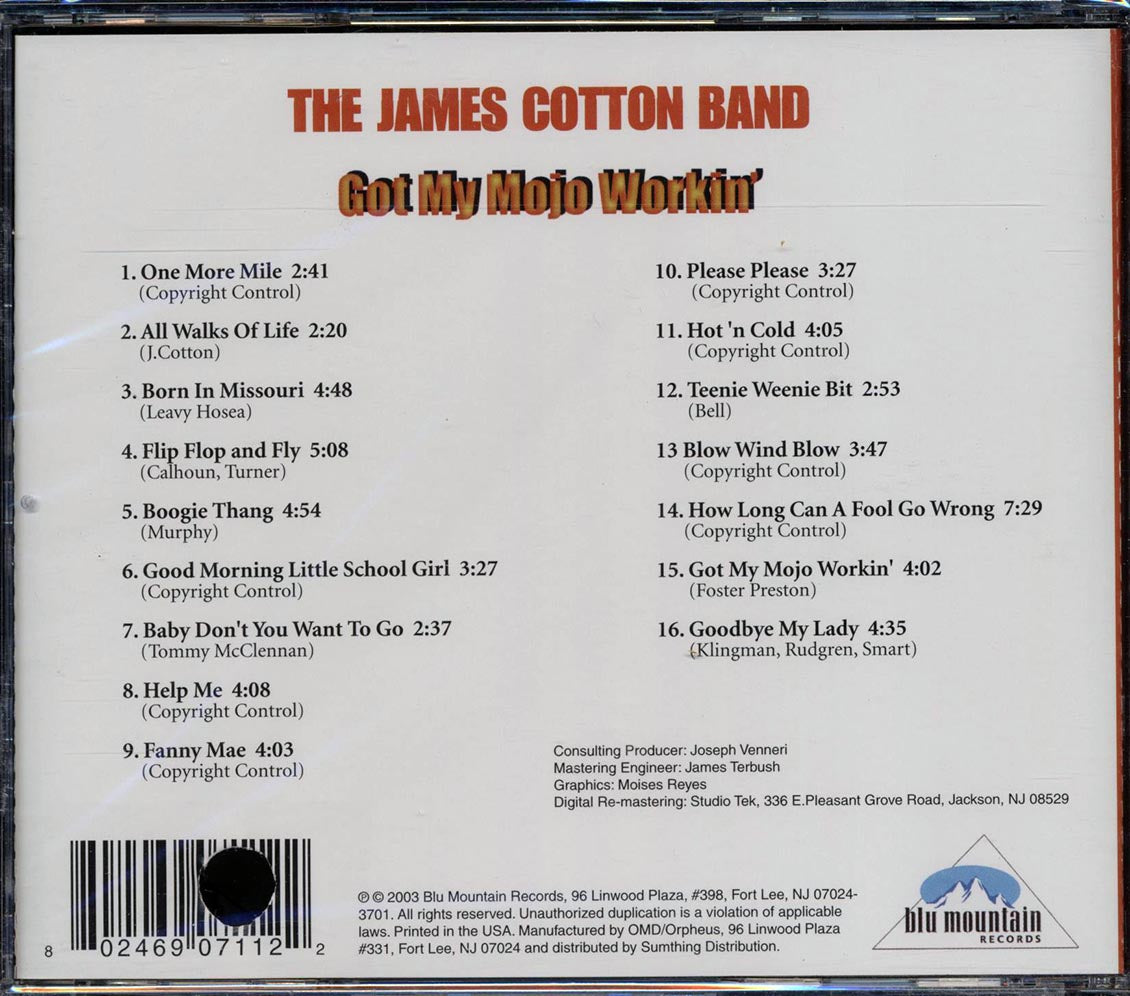 The James Cotton Band - Got My Mojo Workin' [2003 Compilation] [New CD]