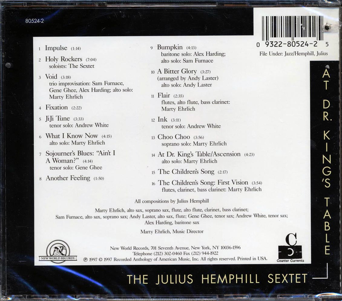 The Julius Hemphill Sextet - At Dr. King's Table [1997 New CD]