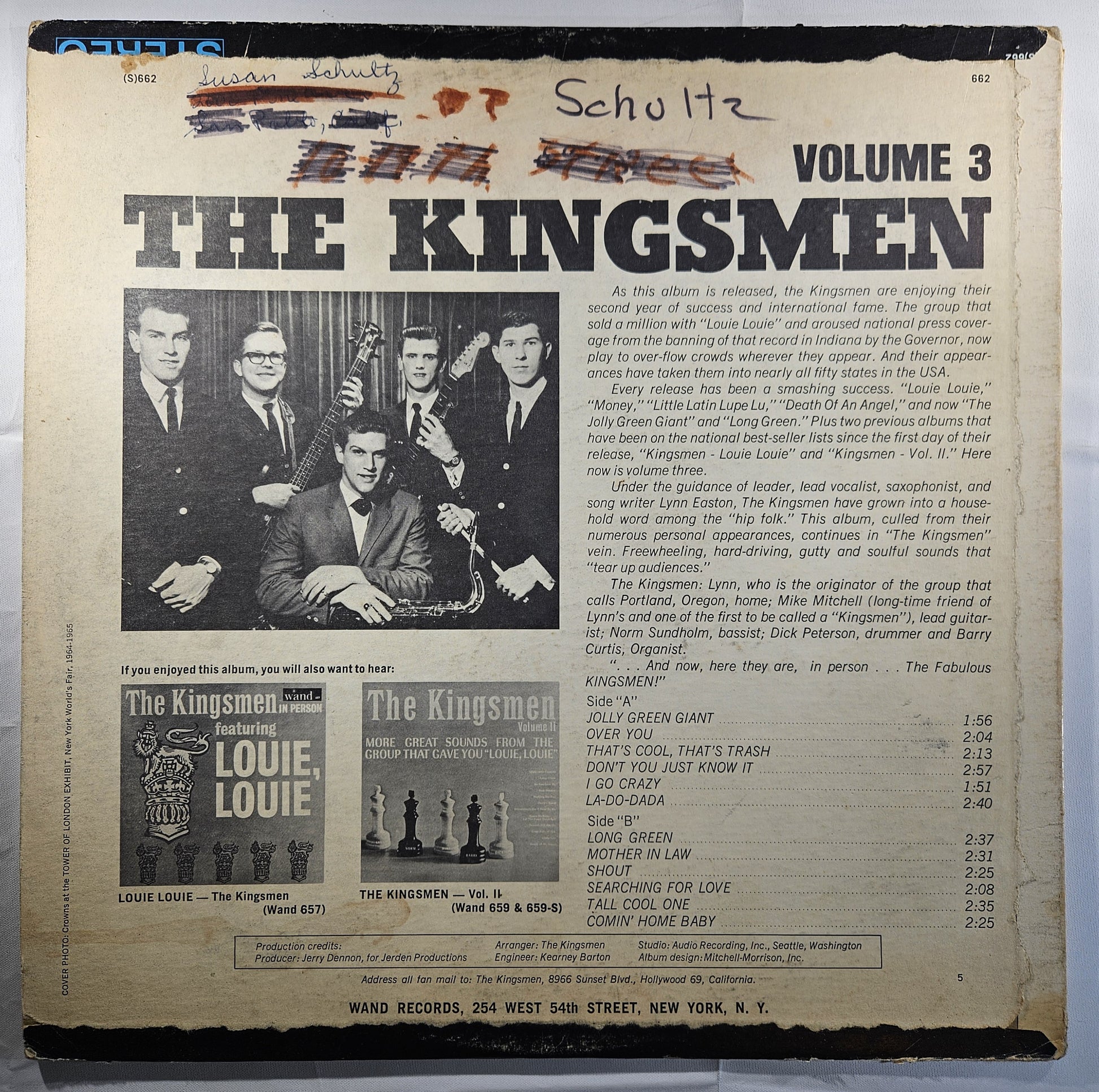 The Kingsmen - The Kingsmen, Volume 3 [1965 Mono] [Used Vinyl Record LP]