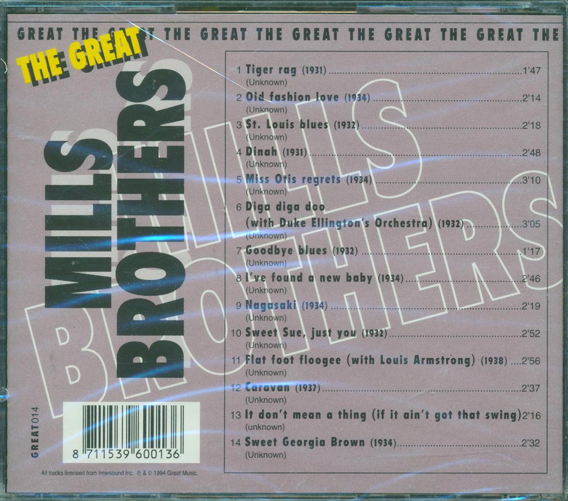 The Mills Brothers - The Great Mills Brothers [1994 Compilation] [New CD]
