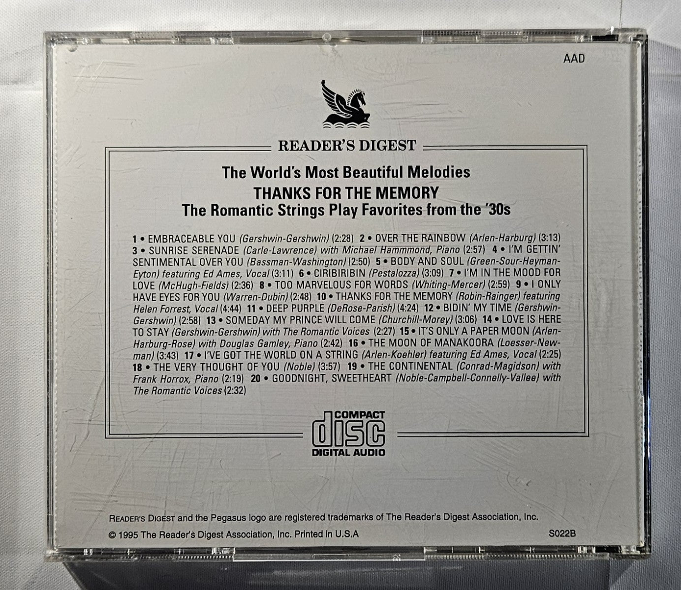 The Romantic Strings - Thanks for the Memory [1995 Used Double CD]