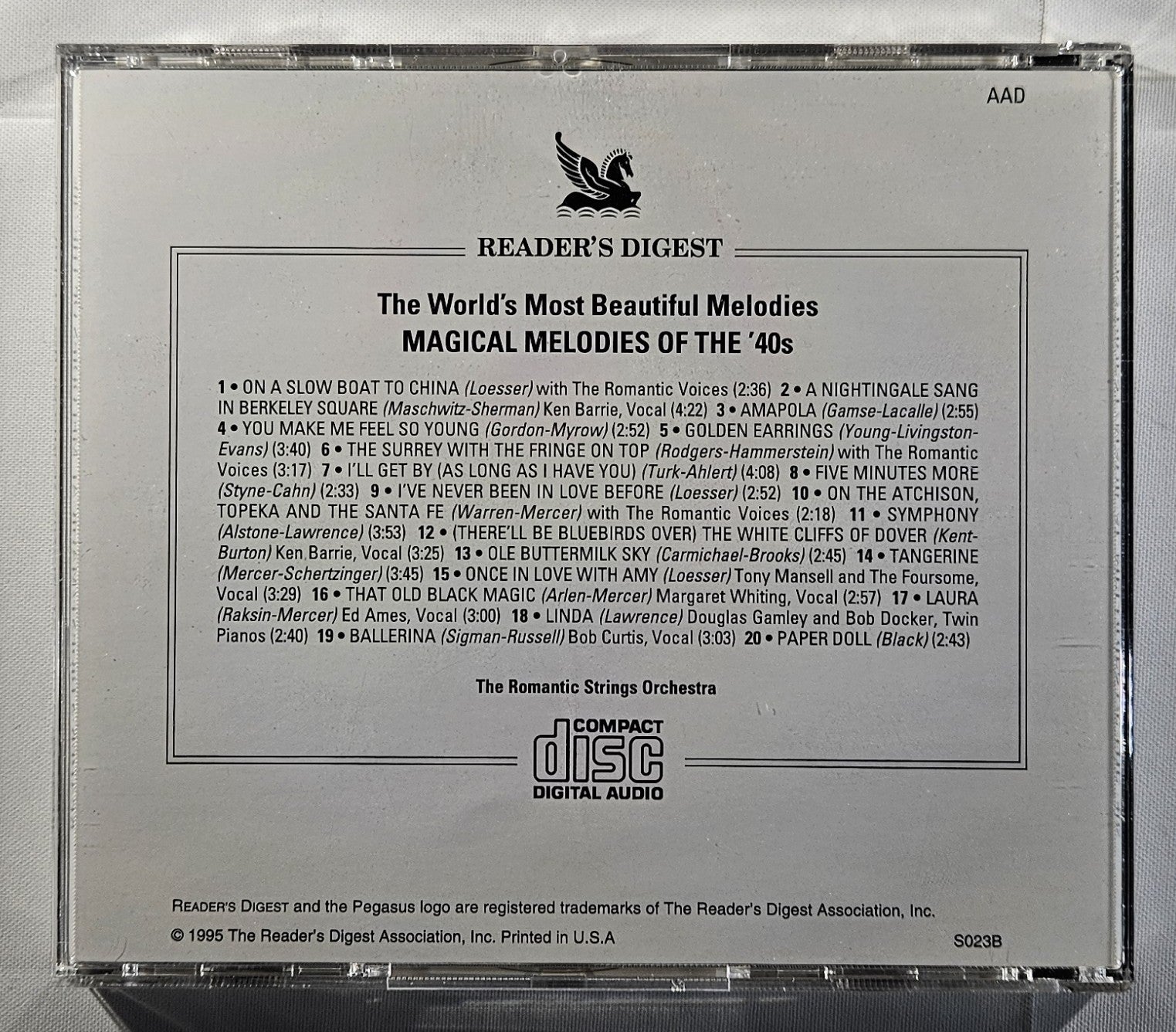 The Romantic Strings Orchestra - Magical Melodies of the '40s [1995 Used CD]
