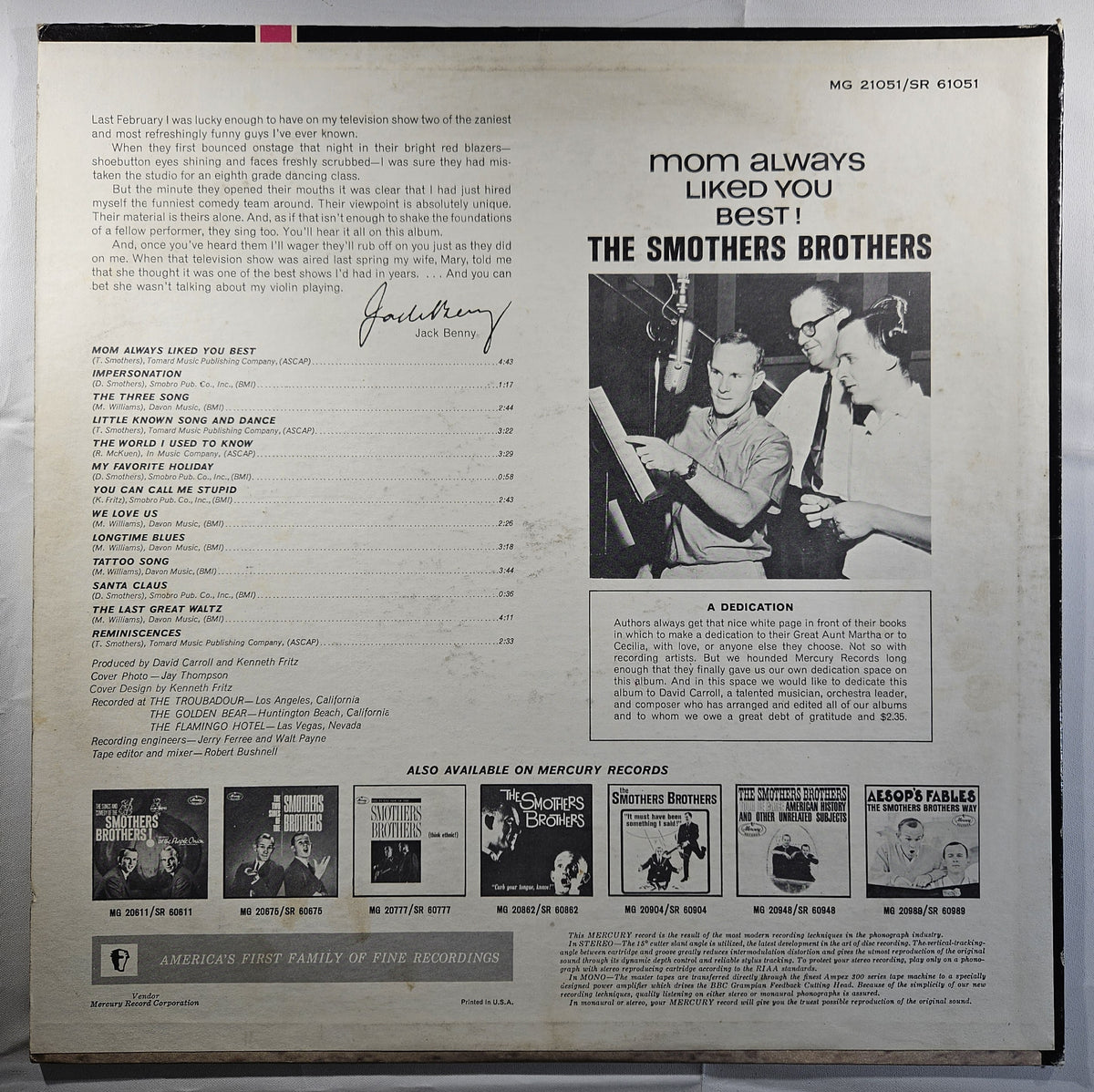 The Smothers Brothers - Mom Always Like You Best! [1965 Used Vinyl Record LP]