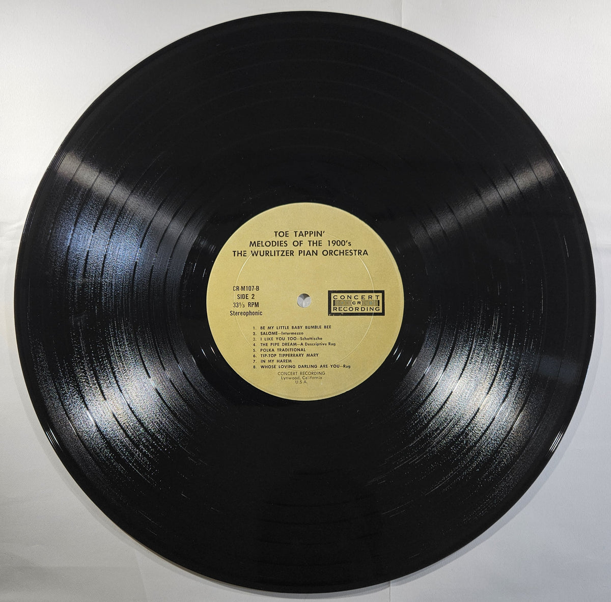 The Wurlitzer Pian Orchestra - Toe Tappin' Melodies of the 1900's [Used Vinyl Record LP]