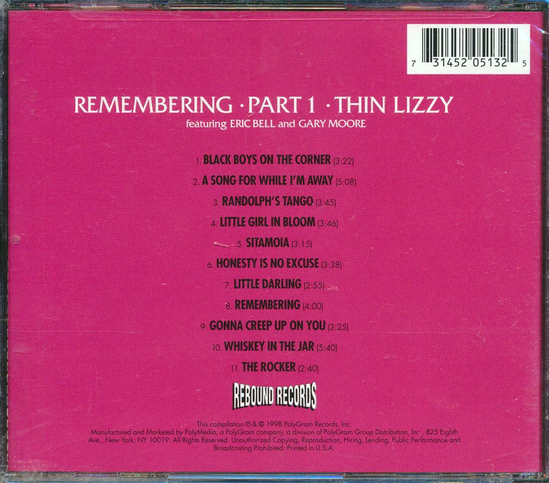 Thin Lizzy - Remembering Part 1 [Compilation Reissue] [New CD]