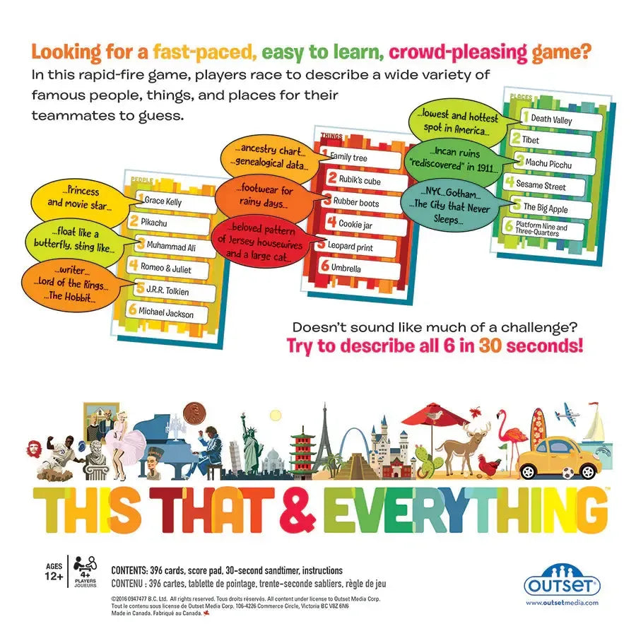This That & Everything - The Party Game of People, Things & Places - Outset