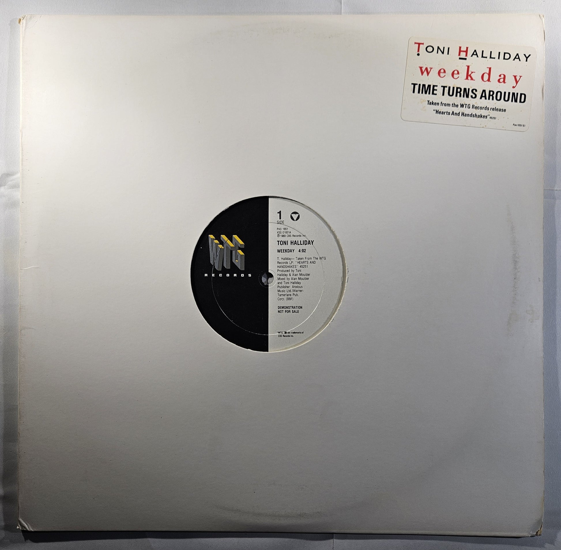 Toni Halliday - Weekday / Time Turns Around [1989 Promo] [Used Vinyl 12" Single]