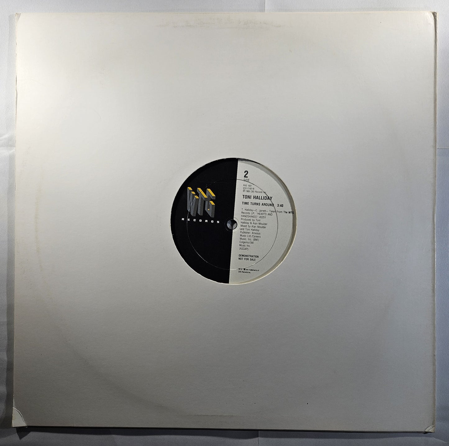 Toni Halliday - Weekday / Time Turns Around [1989 Promo] [Used Vinyl 12" Single]