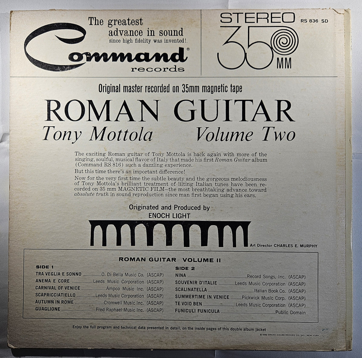 Tony Mottola and His Orchestra - Roman Guitar Volume Two [1962 Used Vinyl LP]