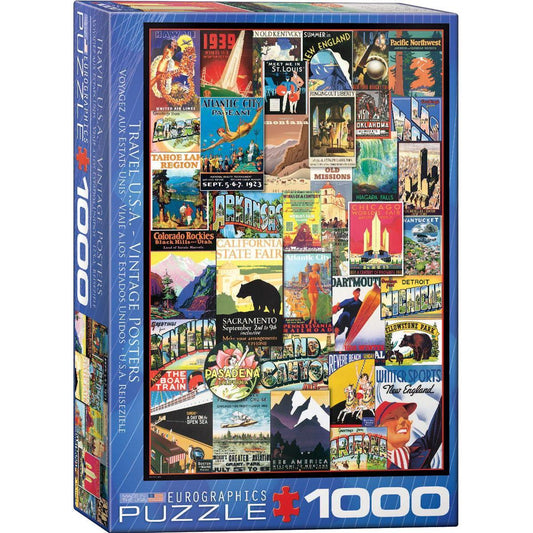 Travel USA Vintage Posters 1000 Piece Jigsaw Puzzle Eurographics