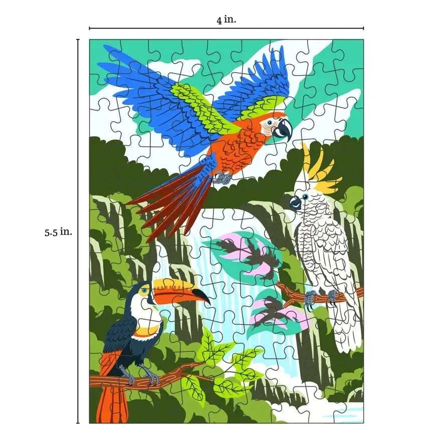 Tropical Birds 99 Piece Mini Jigsaw Puzzle Puzzledly