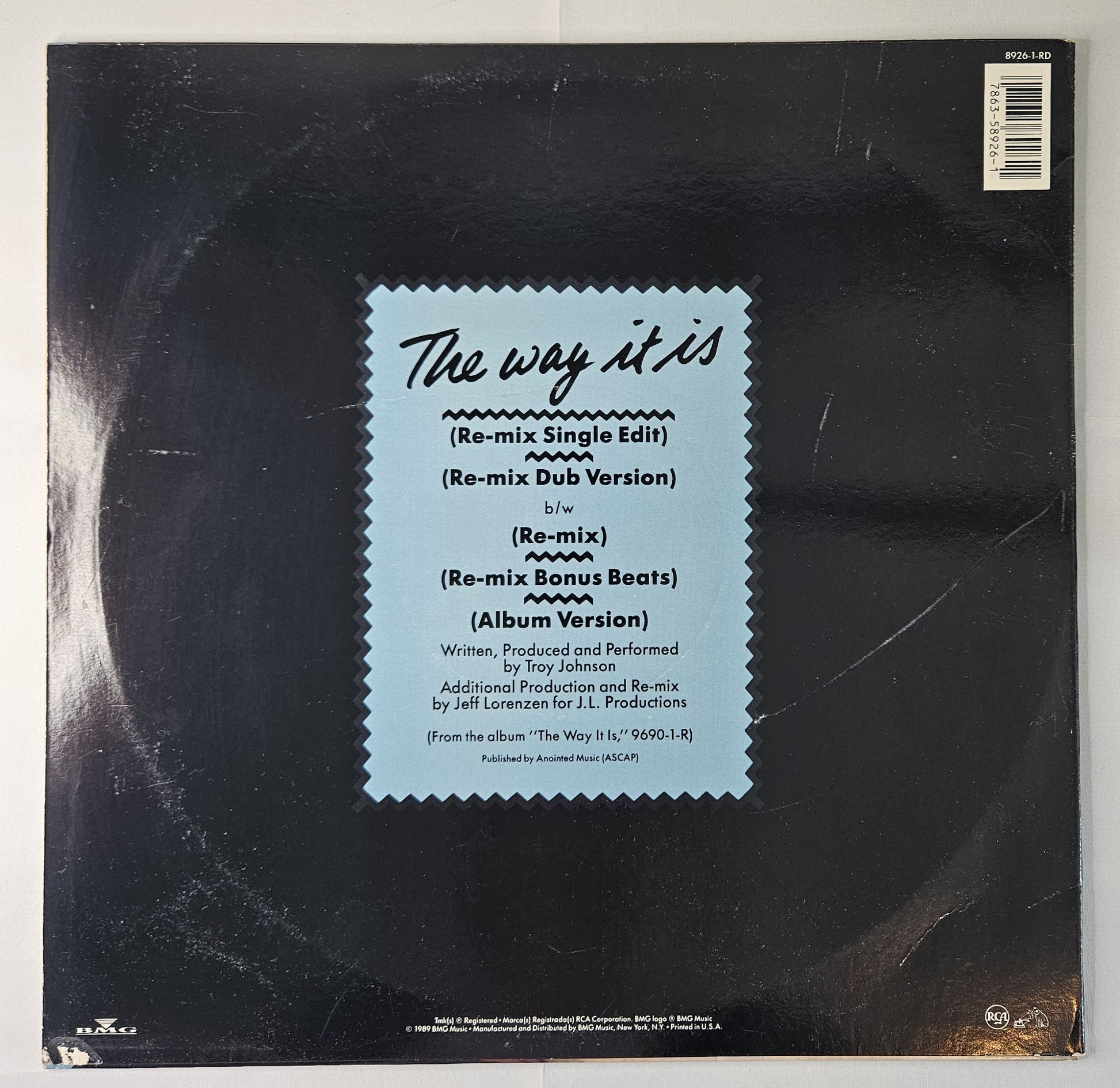 Troy Johnson - The Way It Is [1989 Promo] [Used Vinyl Record 12" Single]