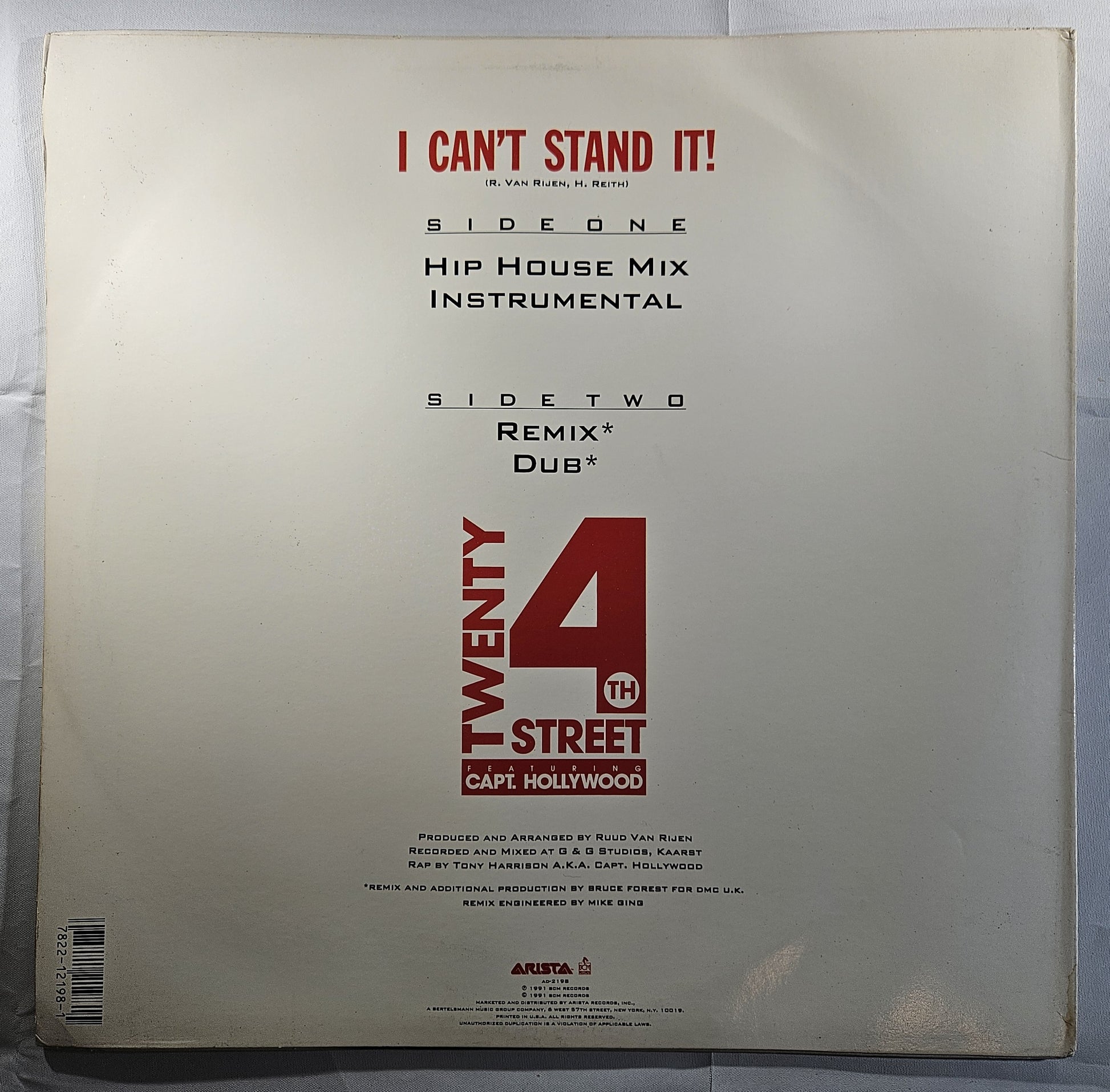 Twenty 4th Street Feat. Capt. Hollywood - I Can't Stand It! [1991 Used Vinyl Record 12" Single] [B]