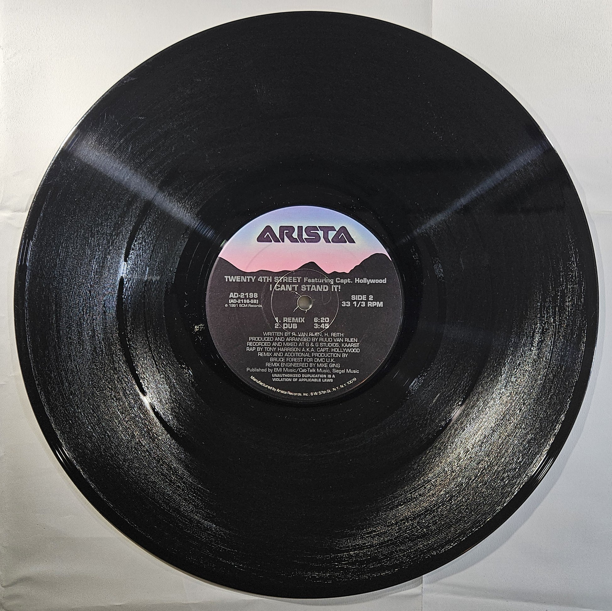 Twenty 4th Street Feat. Capt. Hollywood - I Can't Stand It! [1991 Used Vinyl Record 12" Single] [B]