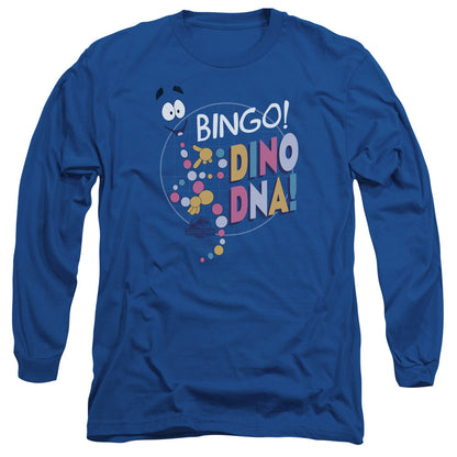 Jurassic Park Bingo Dino Dna Mens Long Sleeve Shirt Royal Blue