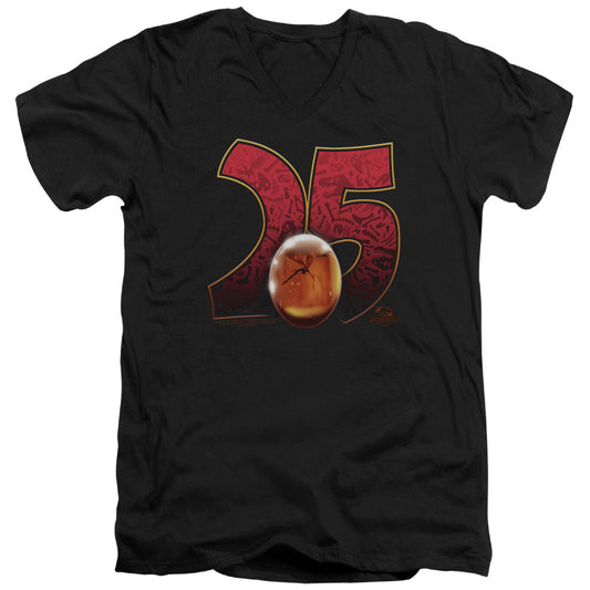 Jurassic Park Amber Mens Slim Fit V-Neck T Shirt Black