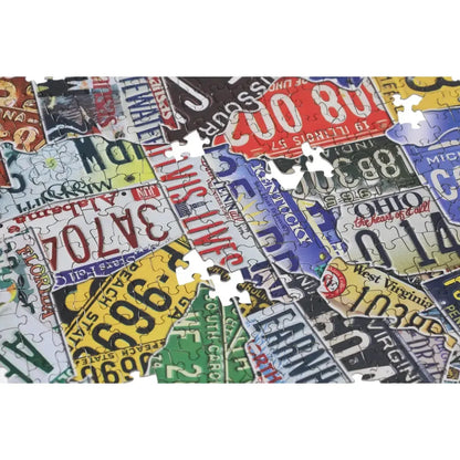 USA License Plates 1000 Piece Shaped Jigsaw Puzzle TDC
