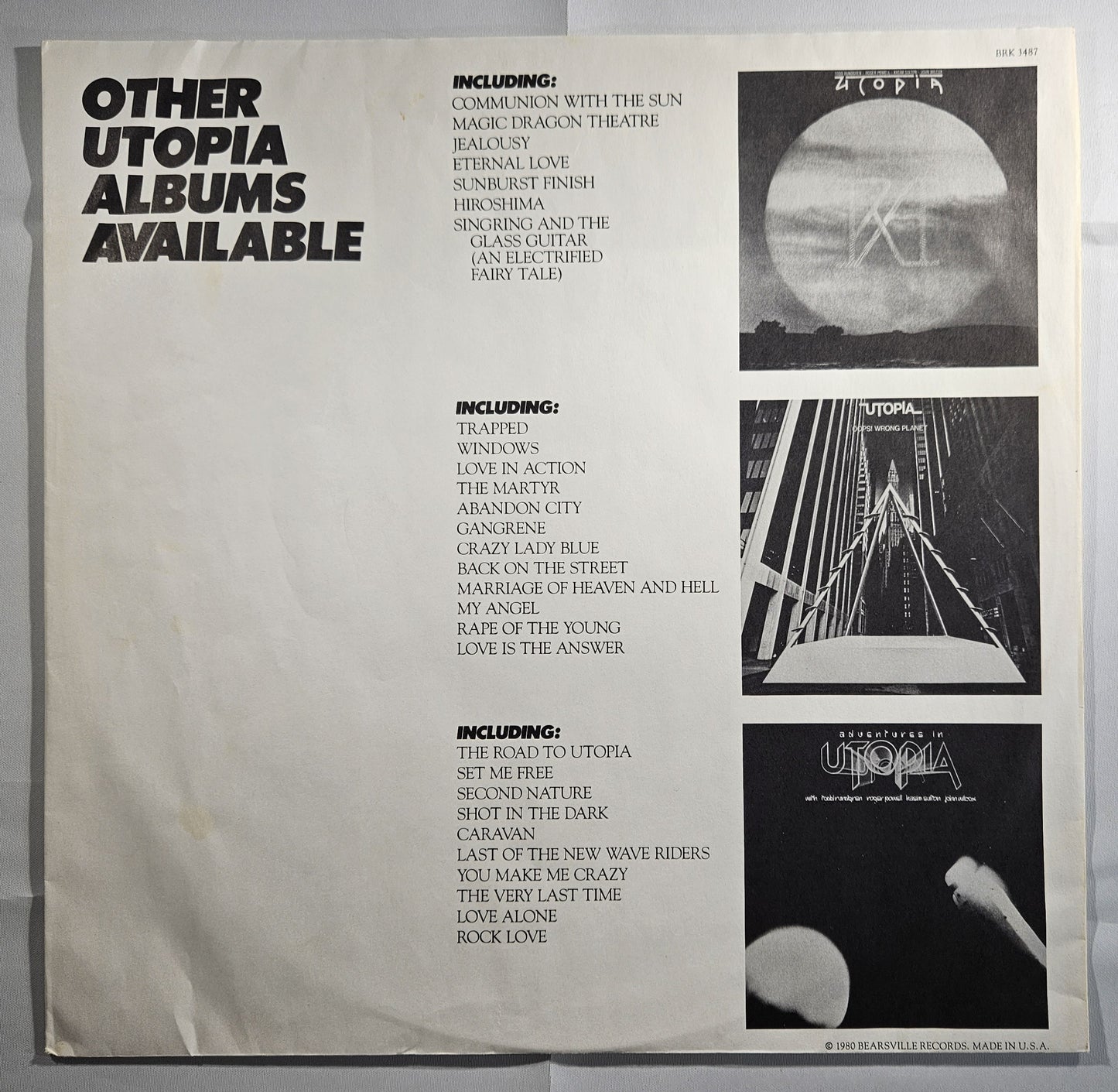 Utopia - Deface the Music [1980 Monarch Pressing] [Used Vinyl Record LP]