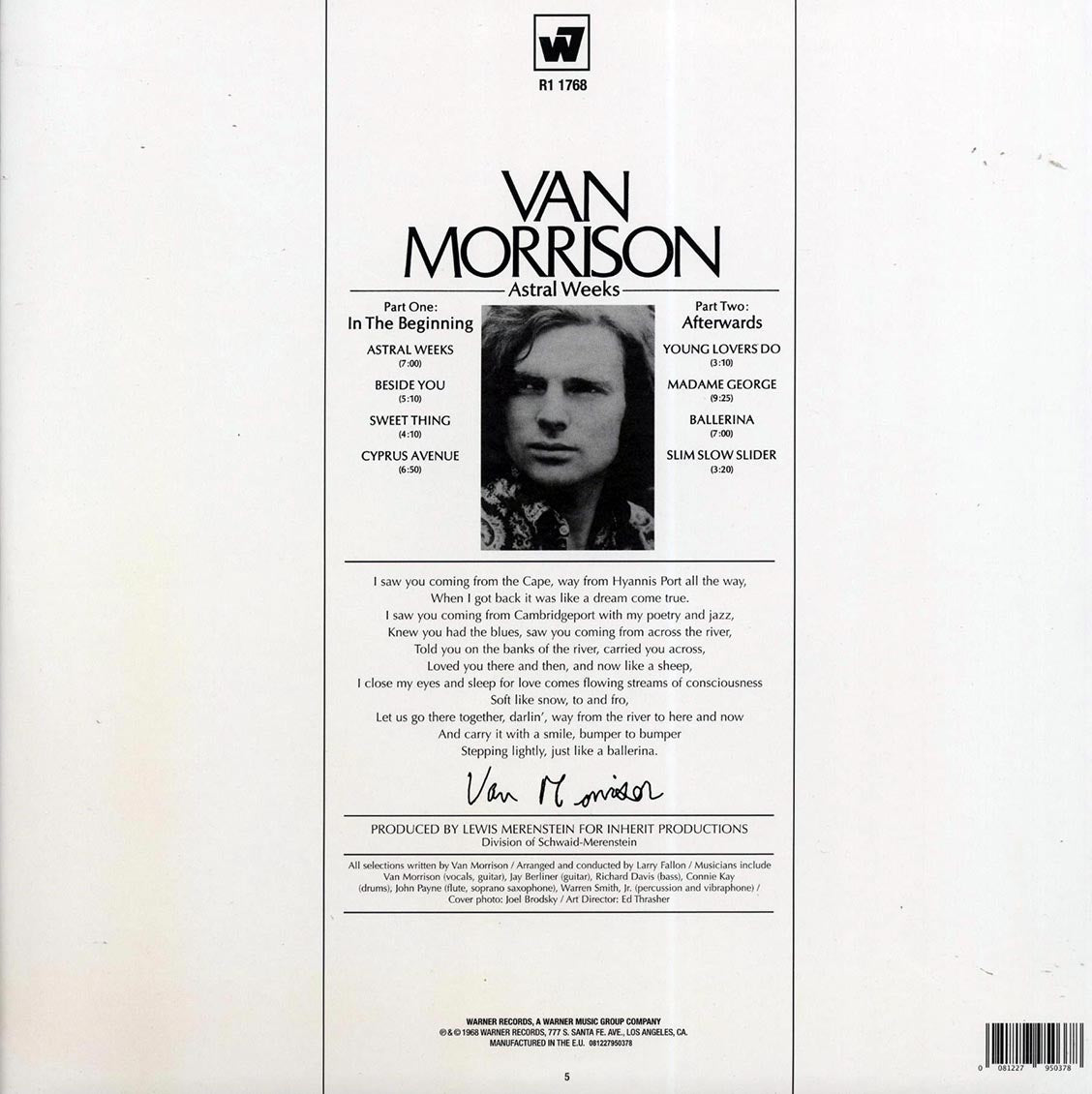 Van Morrison - Astral Weeks [2020 Reissue 180G] [New Vinyl Record LP]