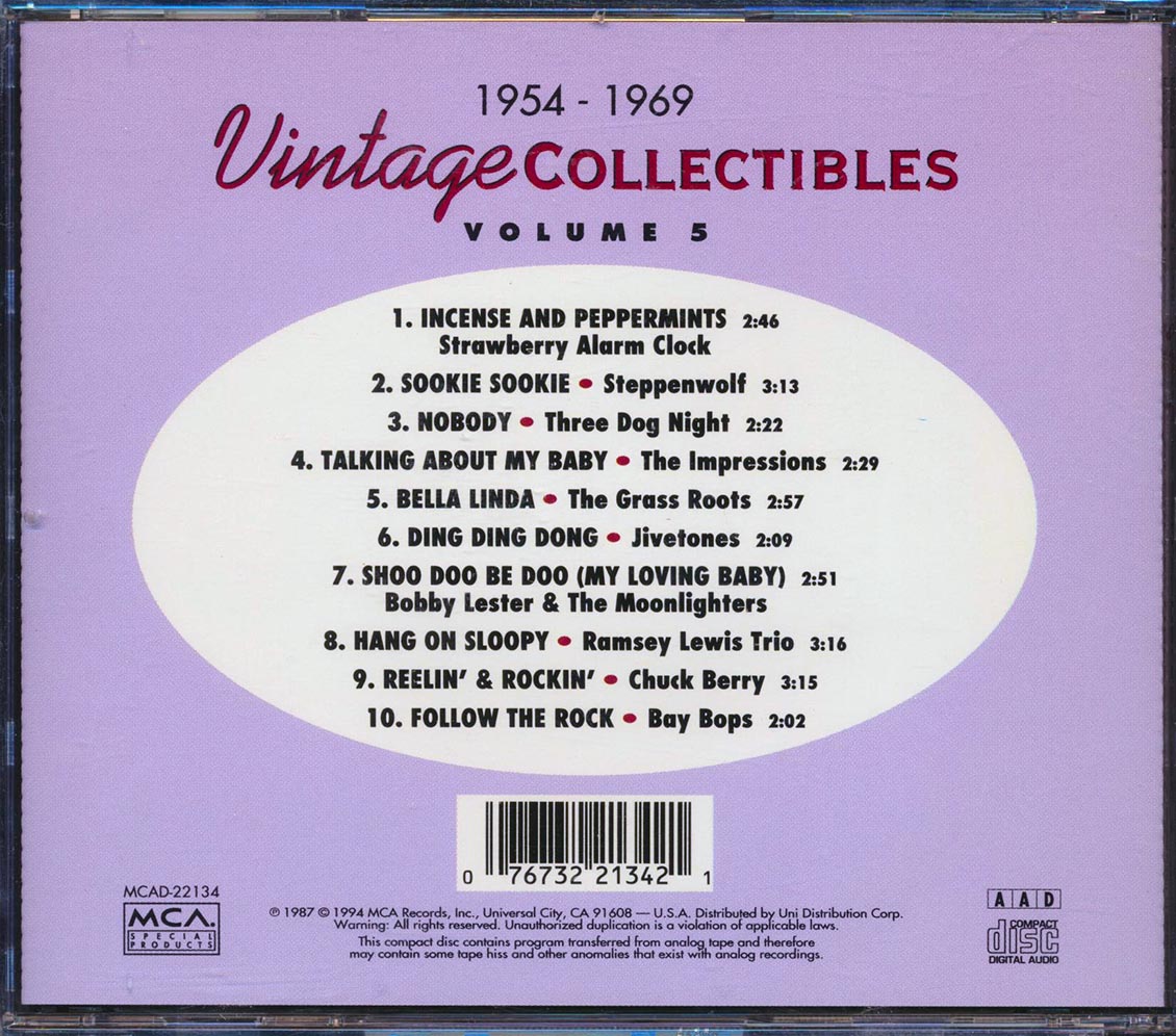 Various - 1954-1969 Vintage Collectibles Volume 5 [1994 Compilation] [New CD]