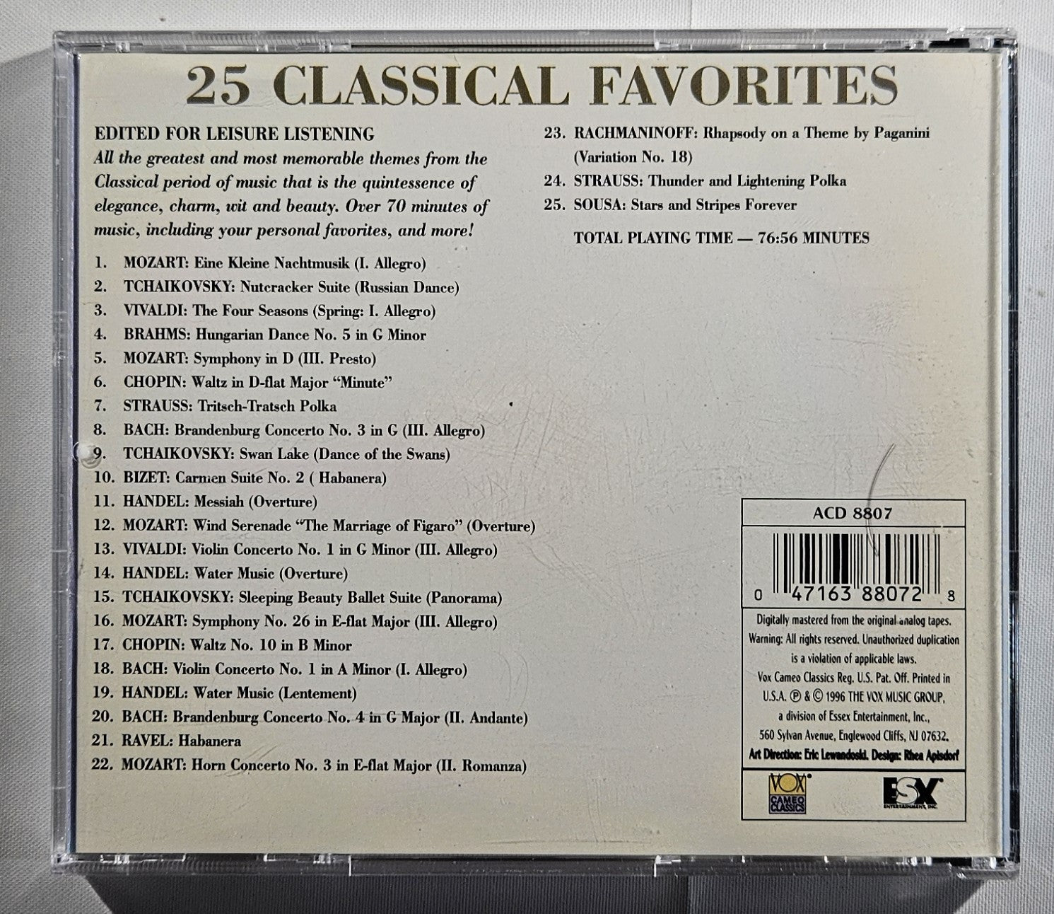 Various - 25 Classical Favorites [1996 Compilation] [Used CD]