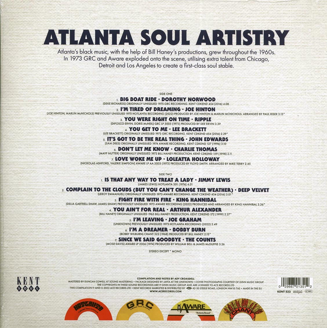 Various - Atlanta Soul Artistry 1965-1975 [2022 New Vinyl Record LP]