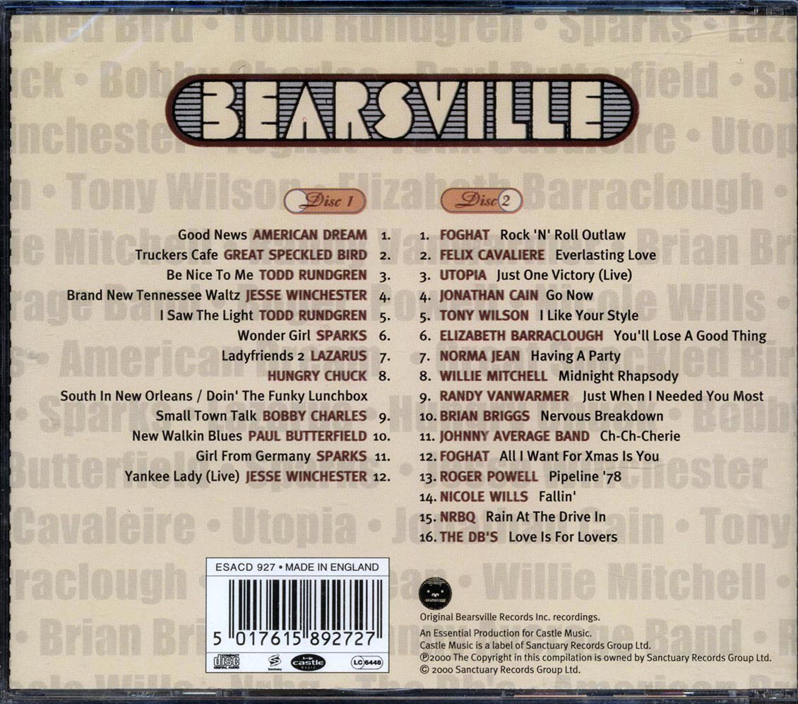 Various - Bearsville Anthology [2000 Compilation Remastered] [New Double CD]