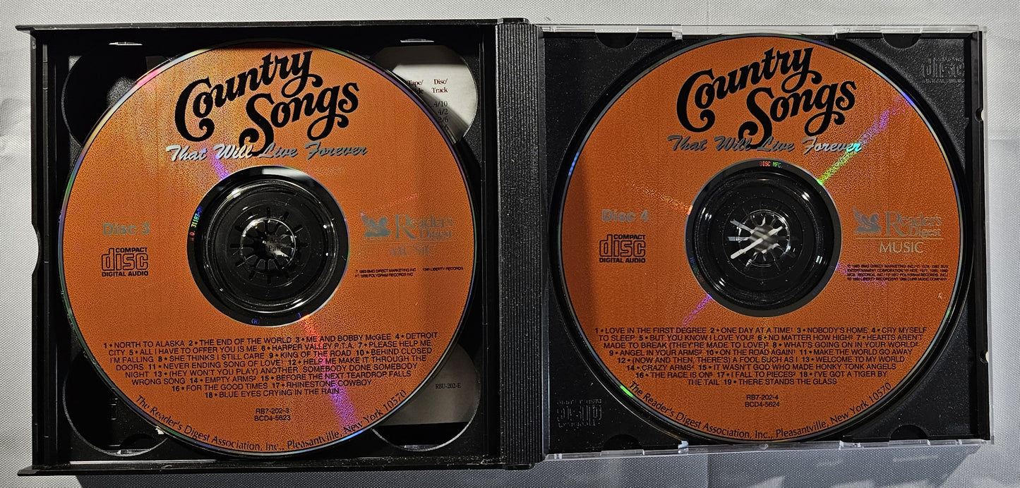 Various - Country Songs That Will Last Forever [1993 Used 4x CD]